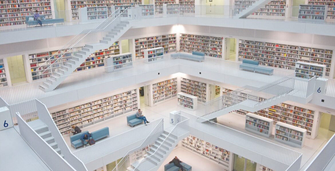 four floors building with stairs