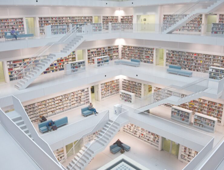 four floors building with stairs