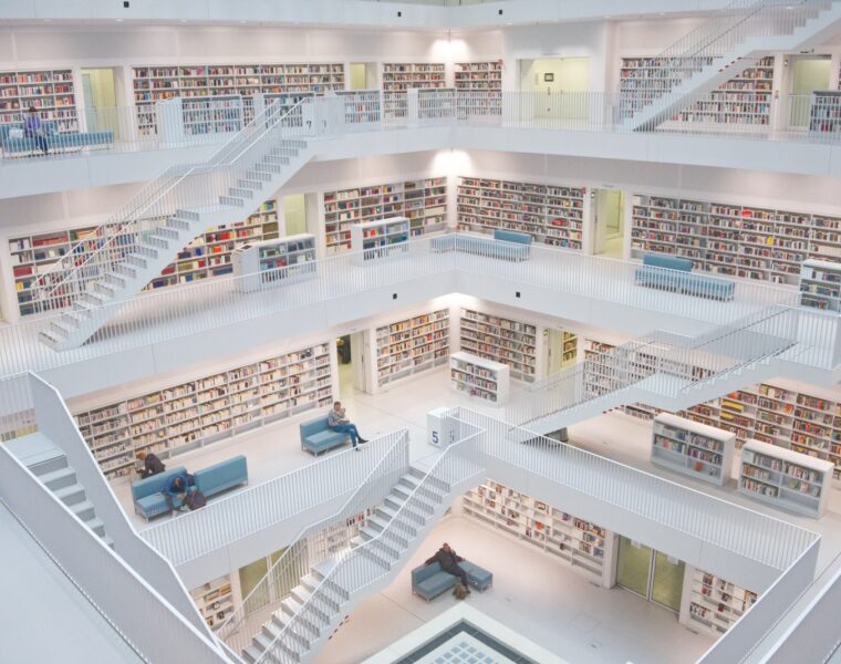 four floors building with stairs